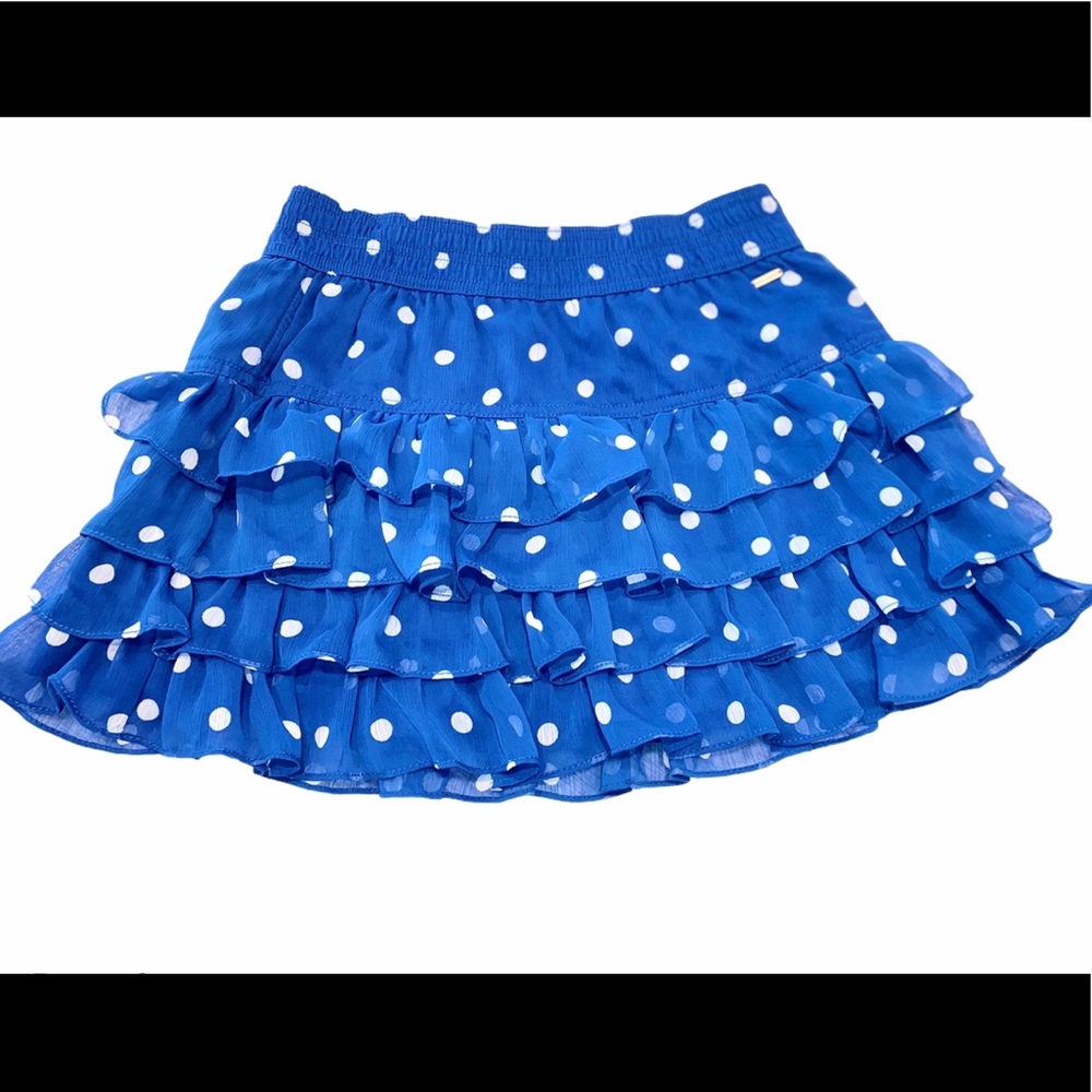 Abercrombie kids blue polka dot tier ruffle skirt - Picture 1 of 2